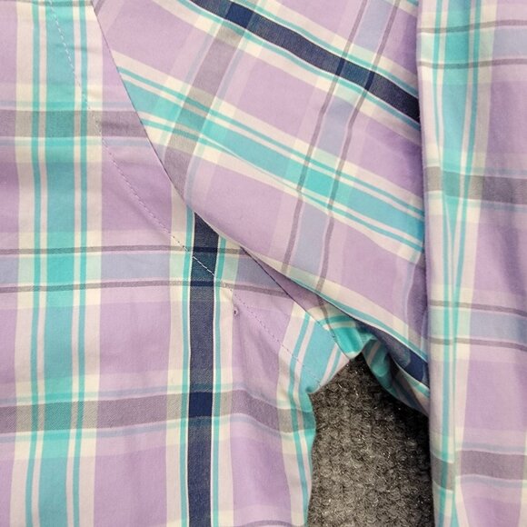 Peter Millar Shirt Mens Medium Purple Plaid Button Down Long Sleeve Preppy - Picture 3 of 8